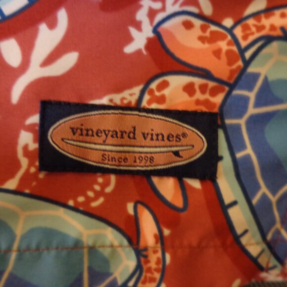 Vineyard Vines Swim Trunks Mens Sea Turtle Ocean Lined Size Medium Drawstring - Picture 6 of 6